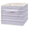 Gray Stripe Canvas Storage Bin