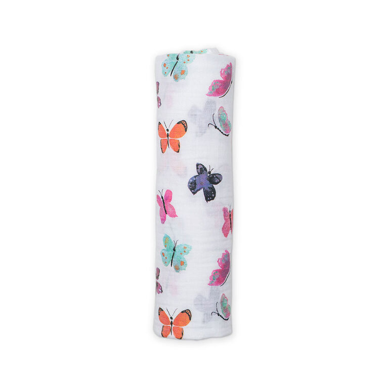 Lulujo Butterfly Cotton Muslin Swaddling Blanket Babies R Us Canada