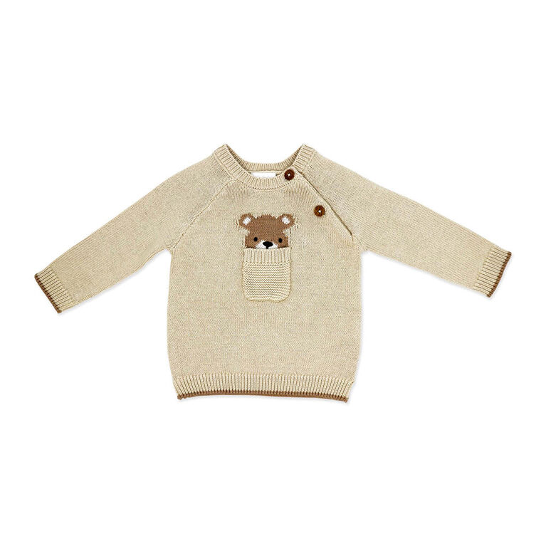 Rock a Bye Baby Ensemble pull en tricot : Ours beige 0-3 mois