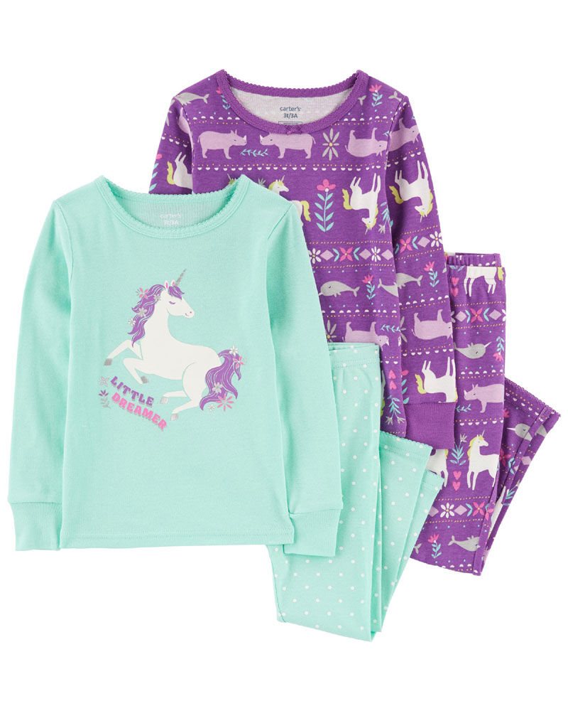 Carter s Four Piece Unicorn 100 Snug Fit Cotton PJs Purple 5T Babies R Us Canada