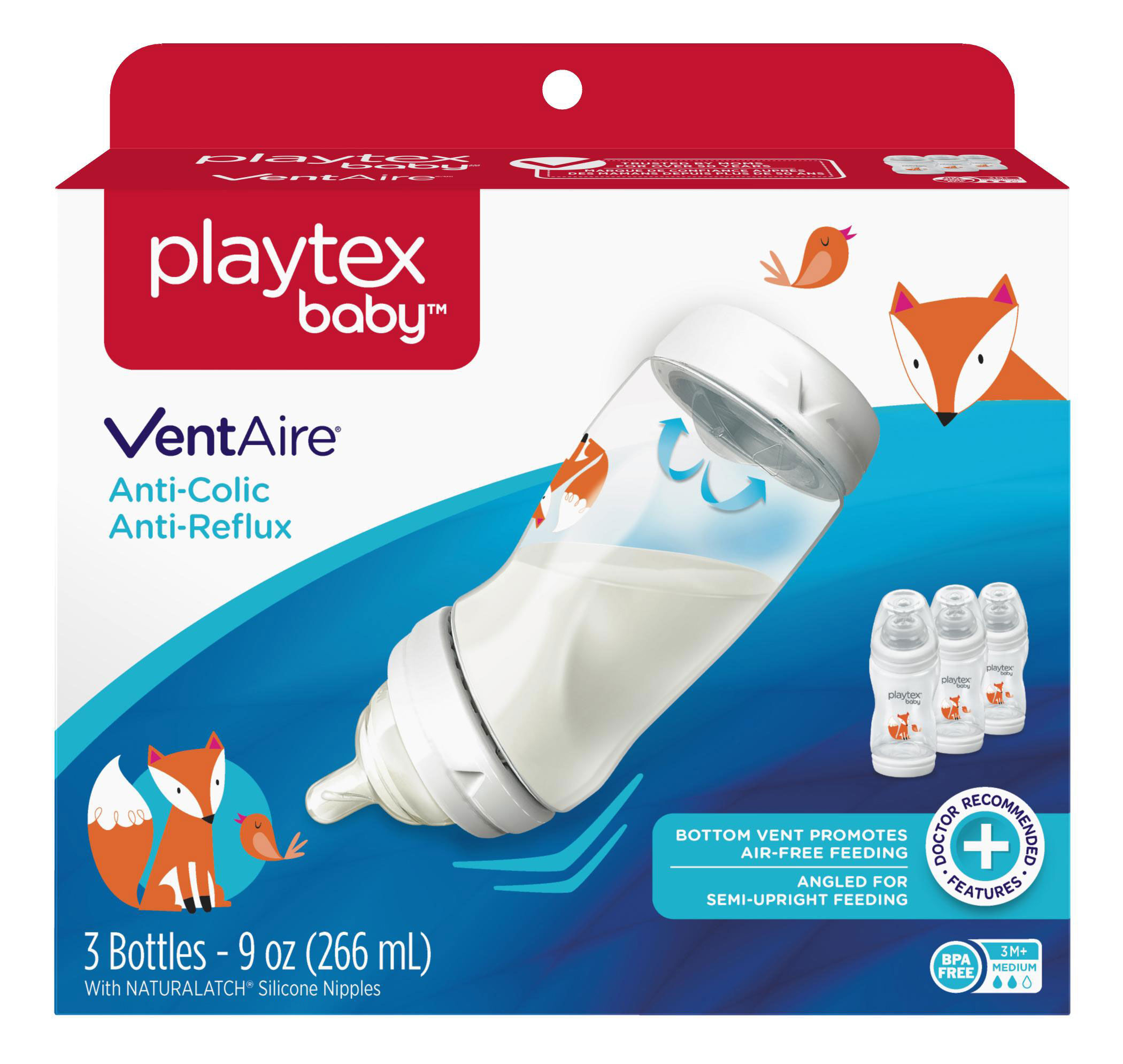 Playtex Baby Ventaire Baby Bottle 9oz 3 Pack Fox Babies R Us