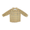 Baby Mode 2 Piece Gauze Pant Set: Beige Plaid 12M