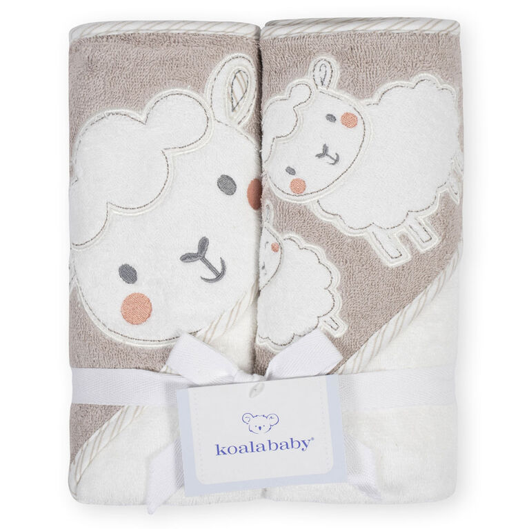 Koala Baby - Little Lamb Woven Hooded Towel - 2 Pack