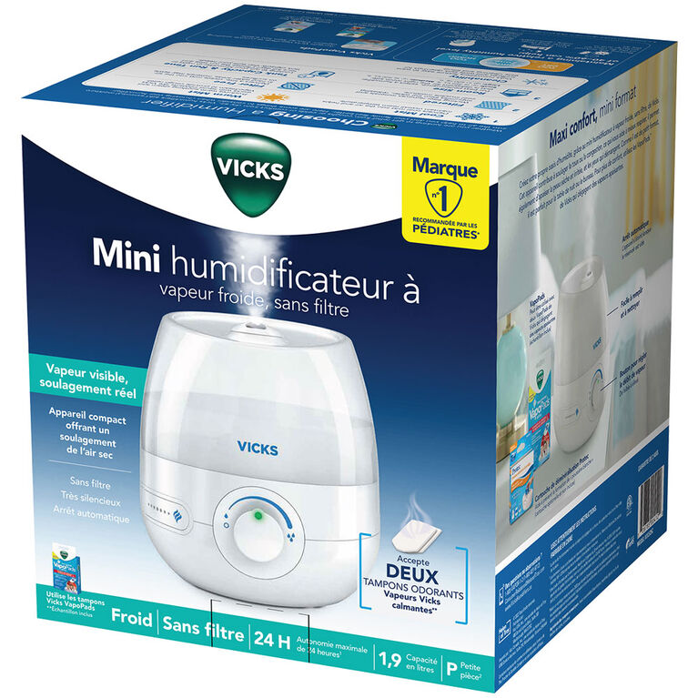 Mini humidificateur à vapeur froide sans filtre VUL525C Vicks