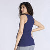 Motherhood Rib Halter Tank-Blue-L