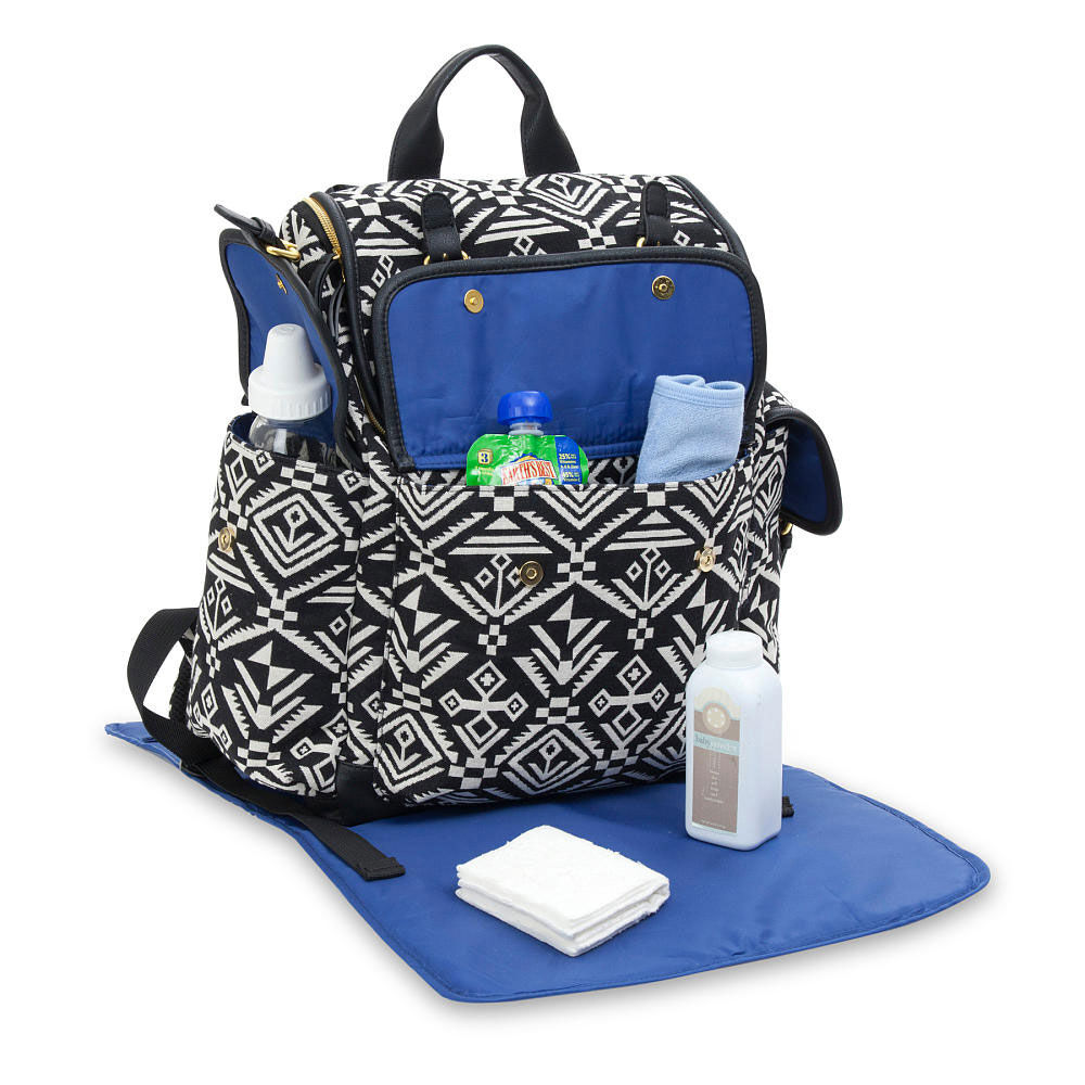 Carter s Baby Aztec Jacquard Backpack Diaper Bag Black White