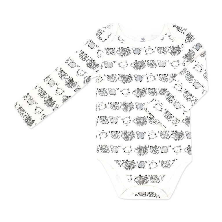 Baby Mode Body &agrave; manches longues : Mouton gris pour 24M