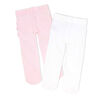 Baby Mode Signature Lot de 2 collants : rose et blanc