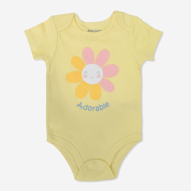 Rococo Bodysuit Yellow "Adorable" Flower Print