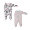 Koala Baby Girls 2 Pack Sleeper - Leopard Pink, Newborn