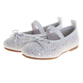 Toddler White Glitter Flat Size