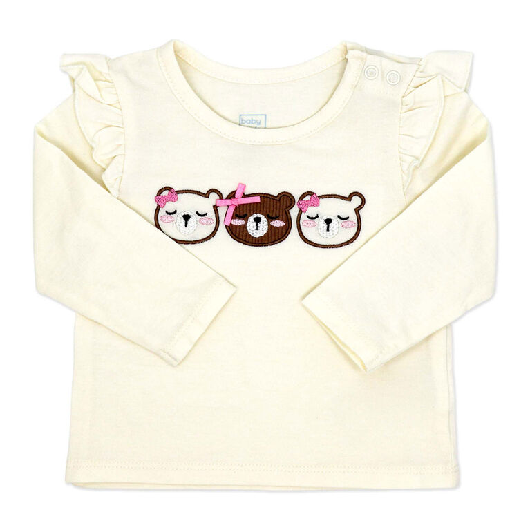 Baby Mode 3 Piece Legging and Headband Set: Team Teddy 24M