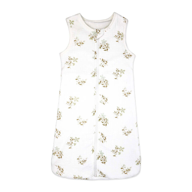 Baby Mode Signature 2 Layer Muslin/Mink Sleep Sack: Tan Folliage 0-6M Baby Mode Signature 2 Layer Muslin/Mink Sleep Sack: Tan Folliage 0-6M