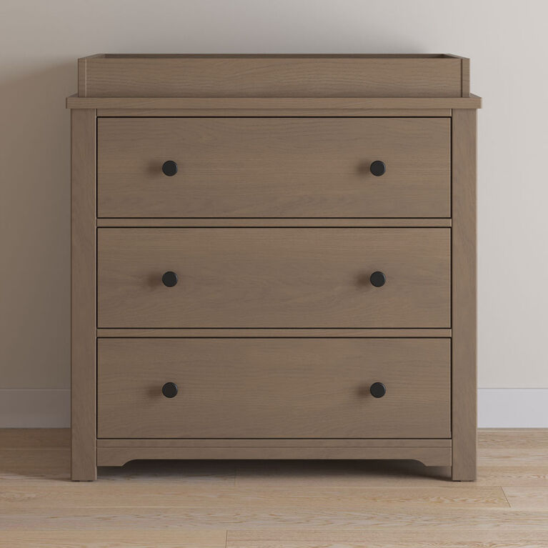 Forever Eclectic by Child Craft - Harmony 3-Drawer Dresser with Dressing Kit- Dusty Heather