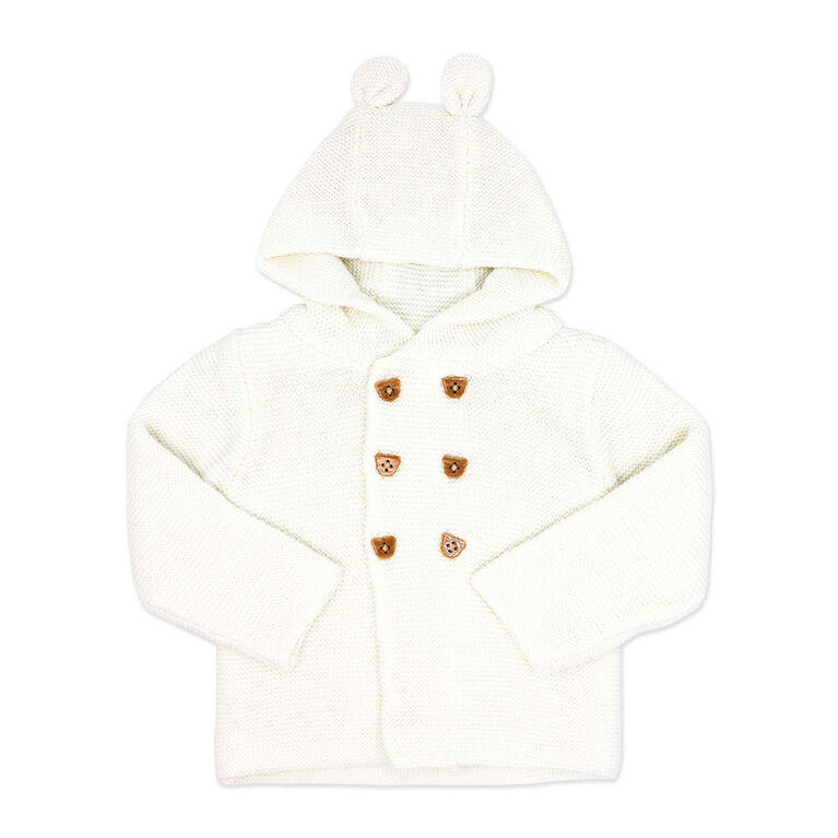 Baby Mode 2 Piece Hooded Knit Set:Cream