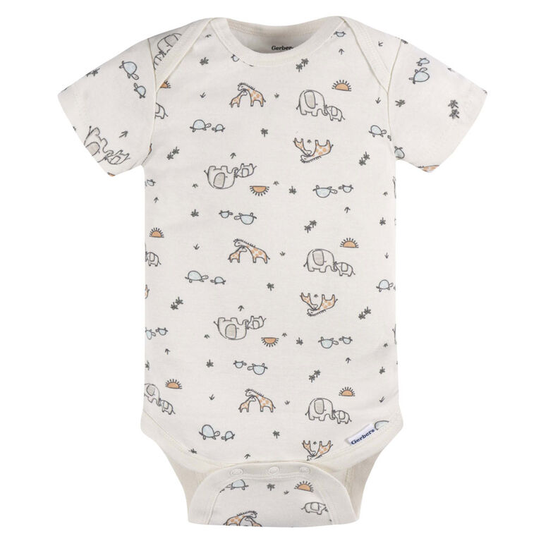 Gerber Childrenswear - 3-Pack Baby Neutral Short Sleeve Onesies Bodysuit - 12M