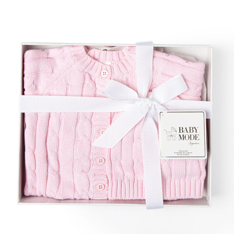 Baby Mode Signature Two Piece Cardigan and Hat Set