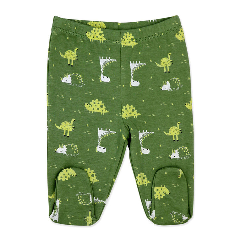 Sterling bébé Ensemble 3 pièces avec pieds : Dinosaure vert