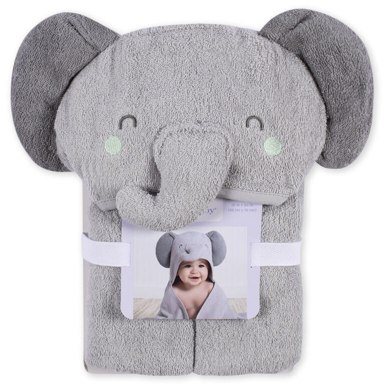 Koala Baby - Serviette à Capuche Tissées Éléphant Gris