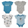 Koala Baby 4-Pack Bodysuit - Blue, Newborn