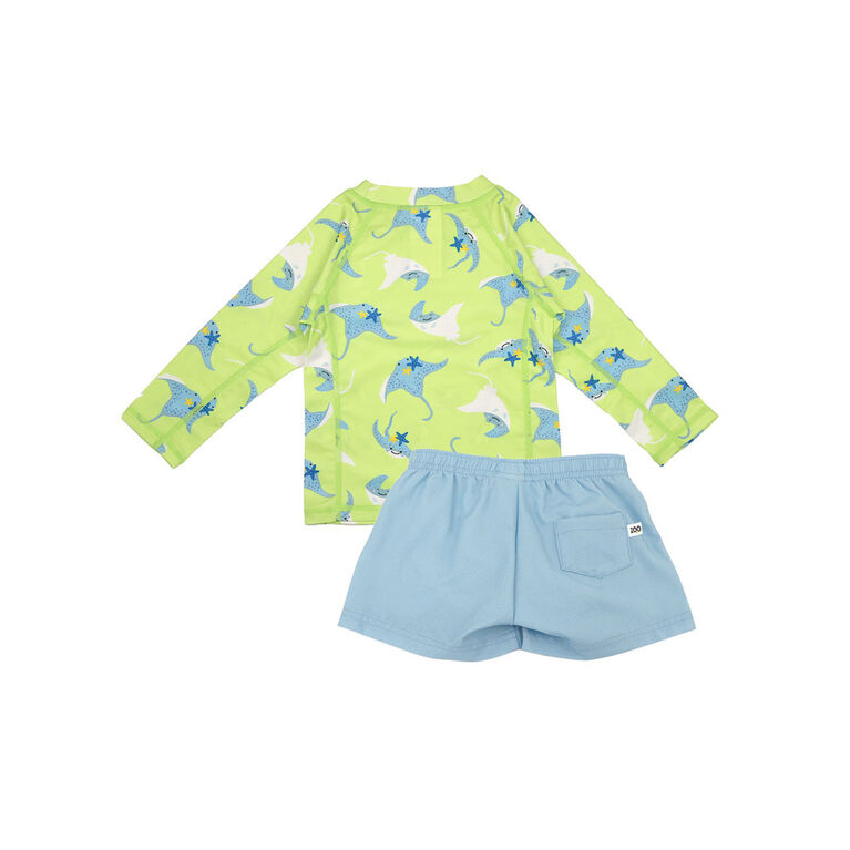ZOOCCHINI - Ensemble haut de maillot de bain et short Rashguard - Stingray -4T