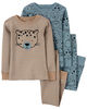Pyjama 1 pièce à pieds en coton ajusté à imprimé d’ours bleu Carter's 4T