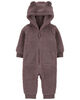 Carter's Bear Sherpa Jumpsuit Brown 3M