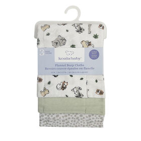 Koala Baby-3 Pk Woodland Flannel Burpcloths