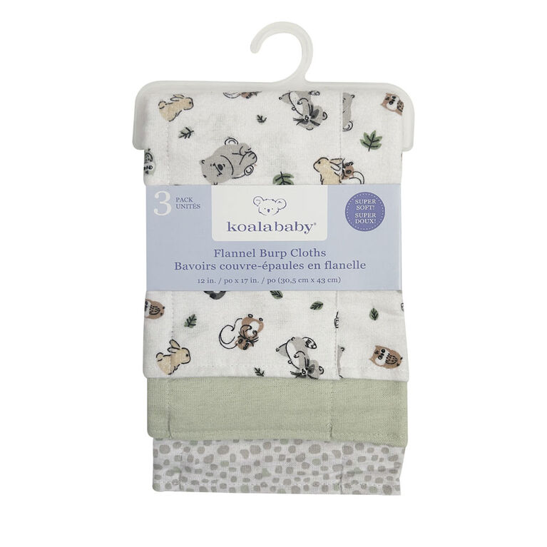 Koala Baby-3 Pk Woodland Flanelle Bâtonnets Pour Rots