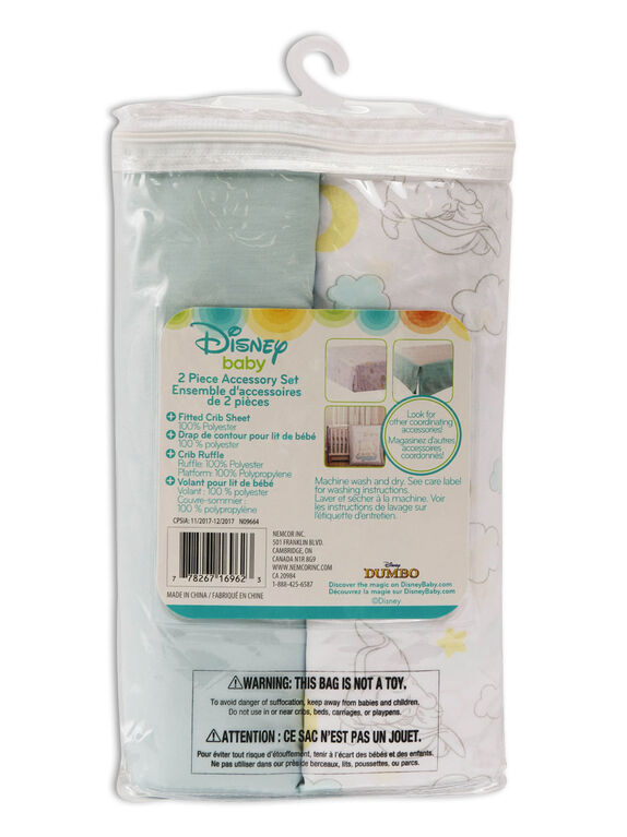 Disney Baby Fitted Crib Sheet & Crib Ruffle- Dumbo