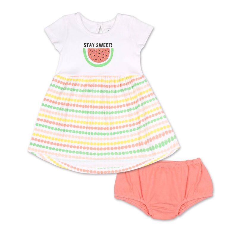 Koala Baby Short Sleeve Dress with Bloomers, Watermelon - 24 Month