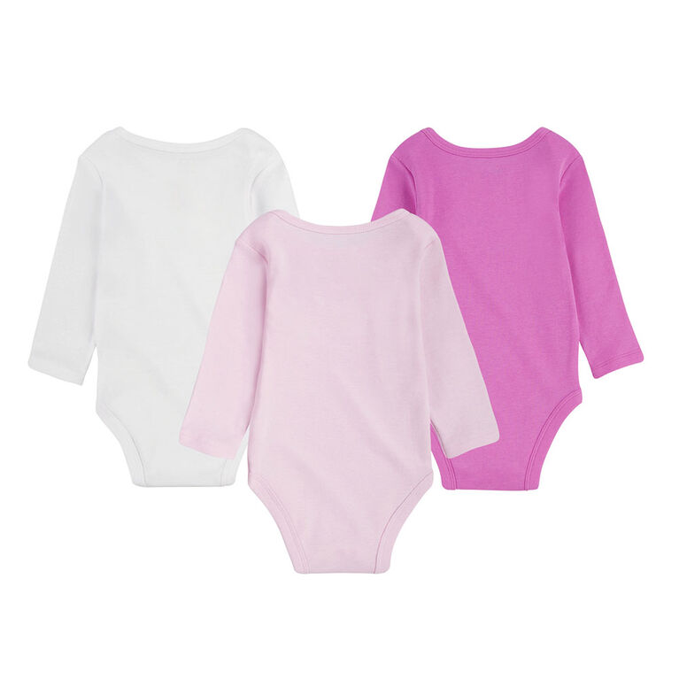 Nike 3 Pack Long Sleeve Bodysuit - Pink Foam