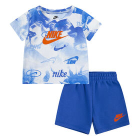 Nike T-shirt and Short Set - Blue - Size 12 Months