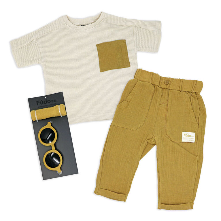 Fudo  Tan 3 Piece Pant   Set 24M