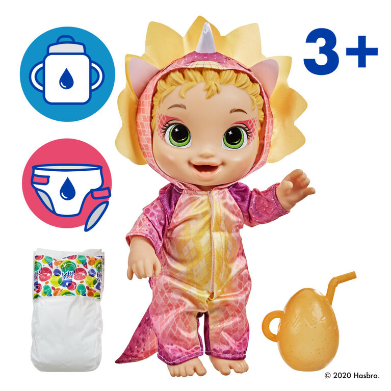 Baby Alive Dino Cuties Doll, Triceratops