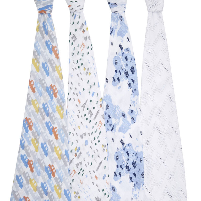 Aden + Anais Essentials 4-Pack Muslin Swaddles Little Big World