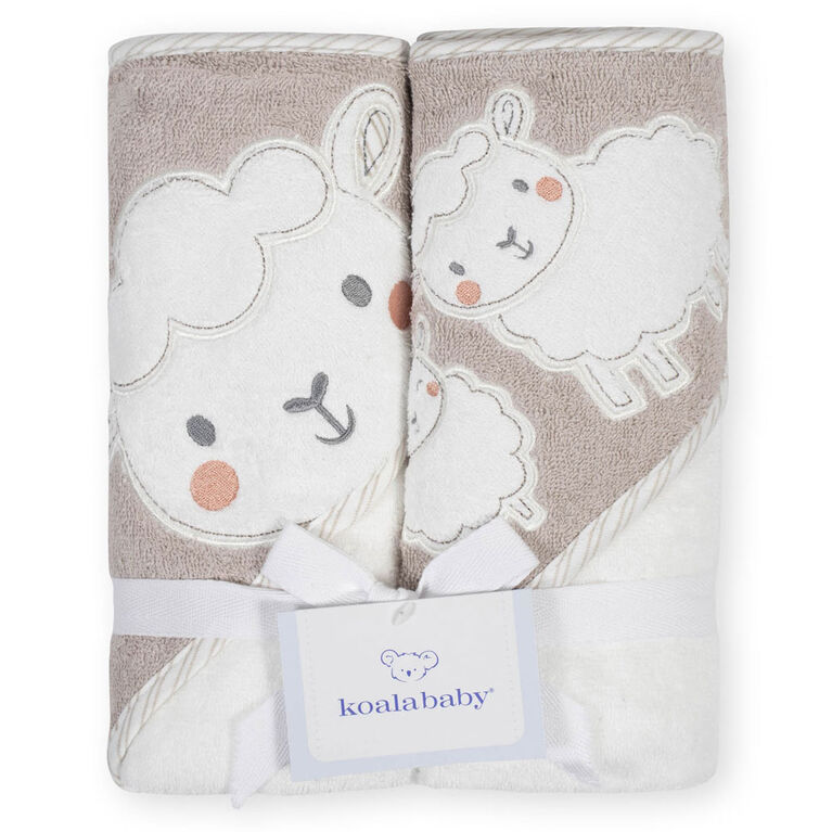 Capes de bains de Koala Baby paquet de 2 petit agneau