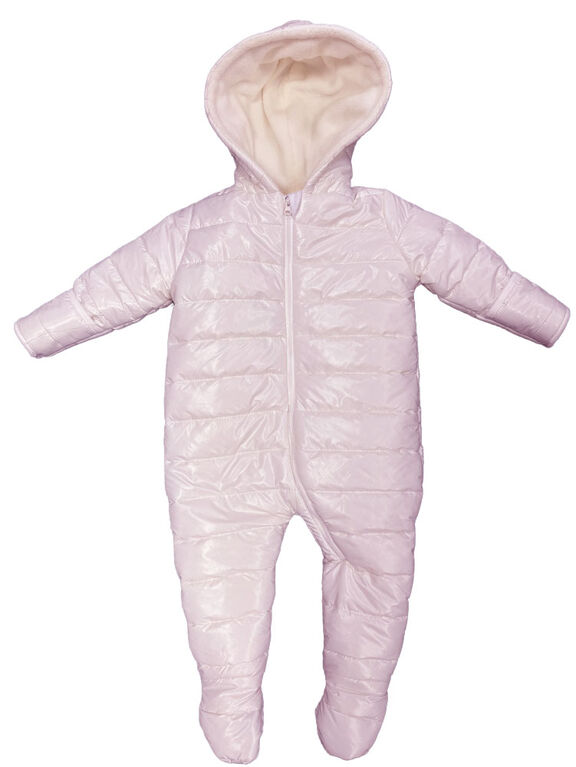 Baby Mode Signature Shin Nylon Snowsuit: Pink 0-3M