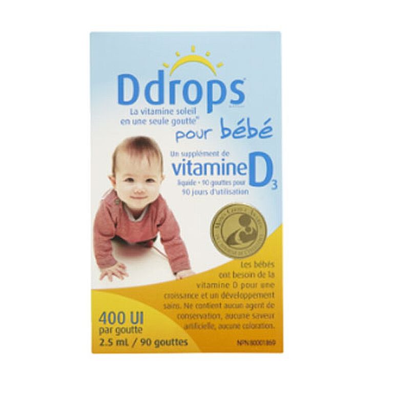 D Drops Pour Bébéun Supplément de Vitamine D3 90 Gouttes.