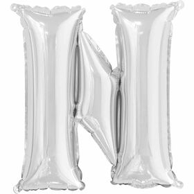14" Silver Letter Balloons - N