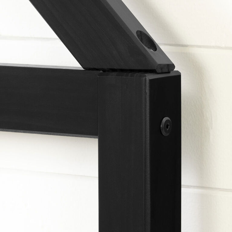 Sweedi Lit avec tête de lit maison Simple Noir mat