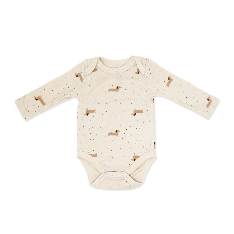Baby Mode 3 Piece Fleece Jogger Set:Brown Dog 3M