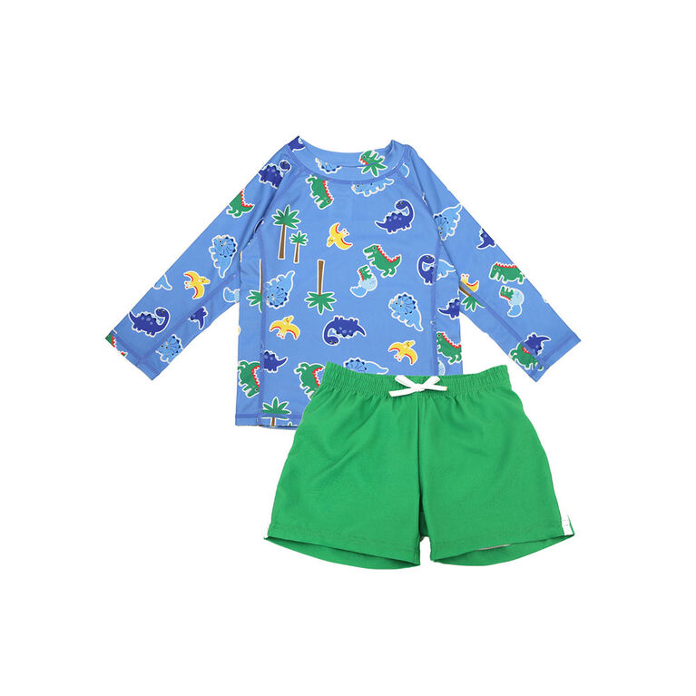 Rashguard Swim Top+Short Set  Dino  2T