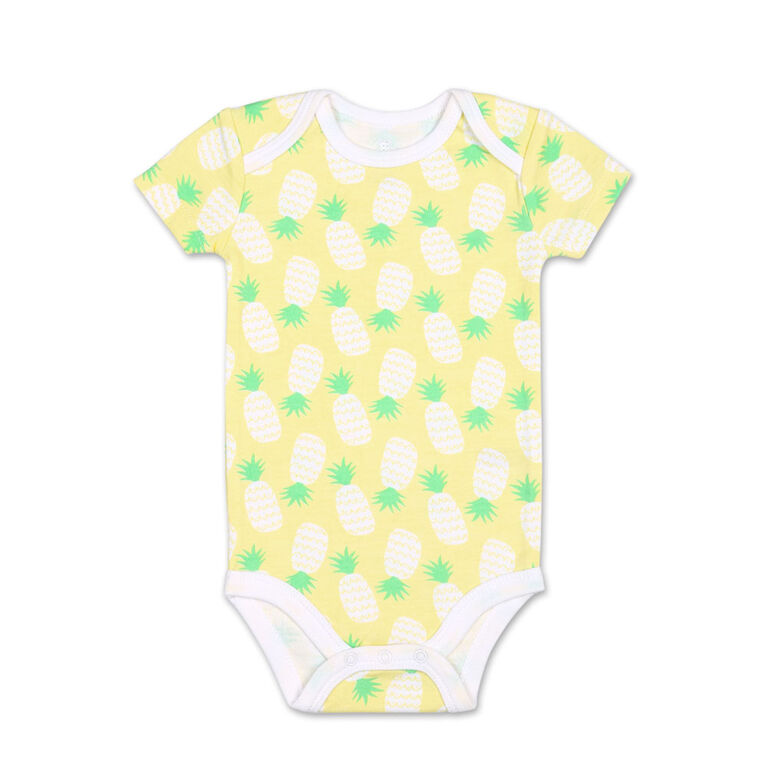 Koala Baby 4Pk Short Sleeved Bodysuit, G Pineapple, 0-3 Months