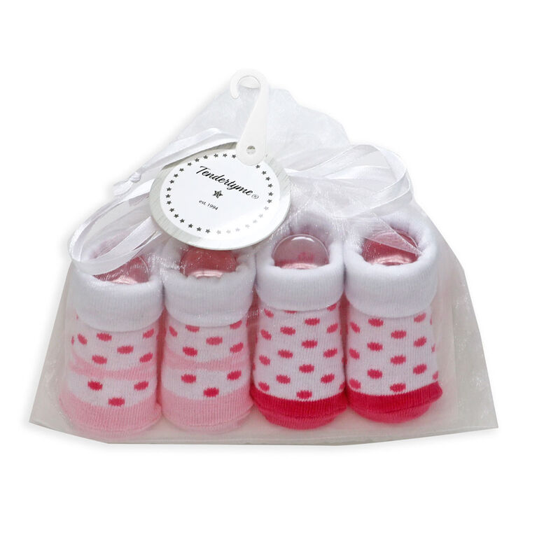 Tendertyme  2 Pack socks in Mesh bag: Pink