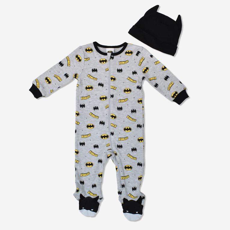 Batman Sleeper With Hat Grey