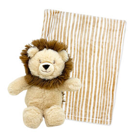 Couverture polaire avec jouet Lion beige