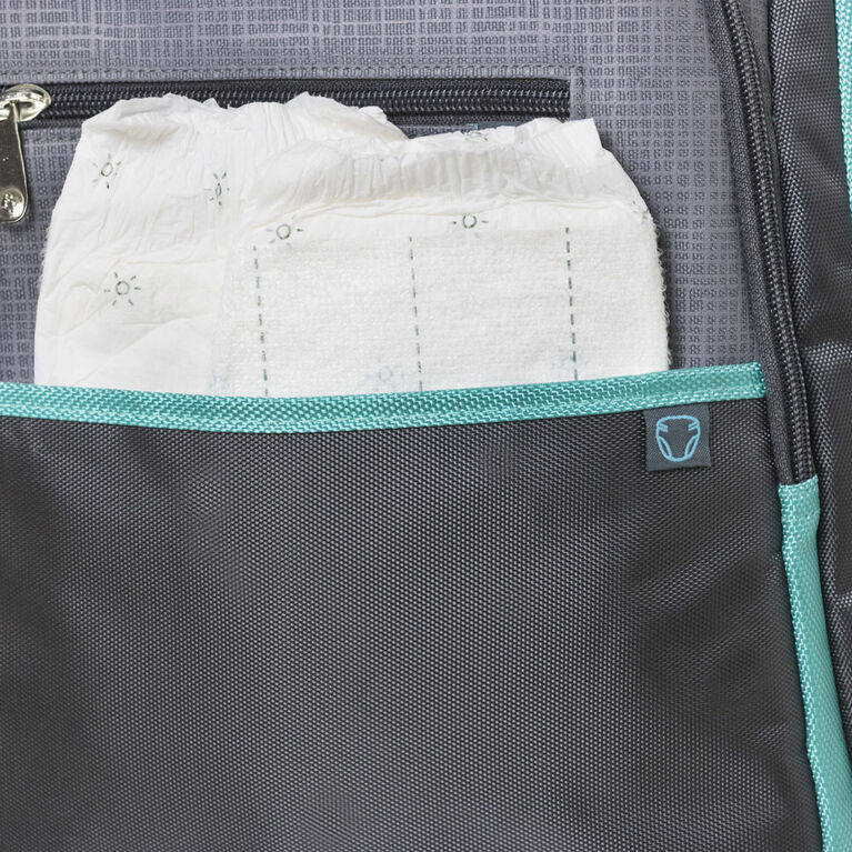 Fisher Price Riley Backpack Diaper Bag - Grey/Aqua