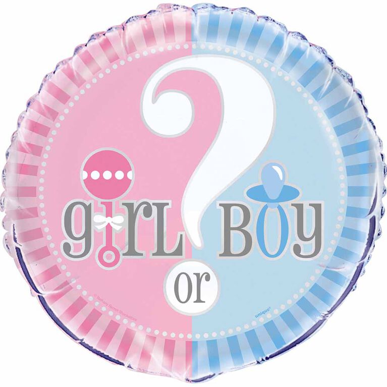 Gender Reveal Round Foil 18" - English Edition