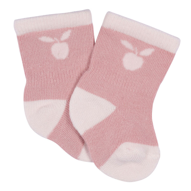 Gerber Childrenswear - Paquet de 6 chaussettes en jersey Appley Sweet - 3-6M